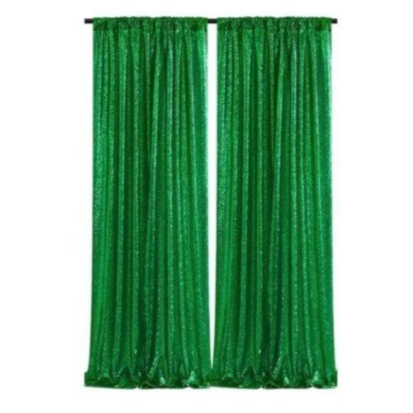 Other Sequin Curtains 2 Panels 2ftx8ft Green Photo Booth Backdrop